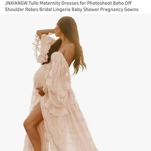 Off-Shoulder Maternity Dress - Cream